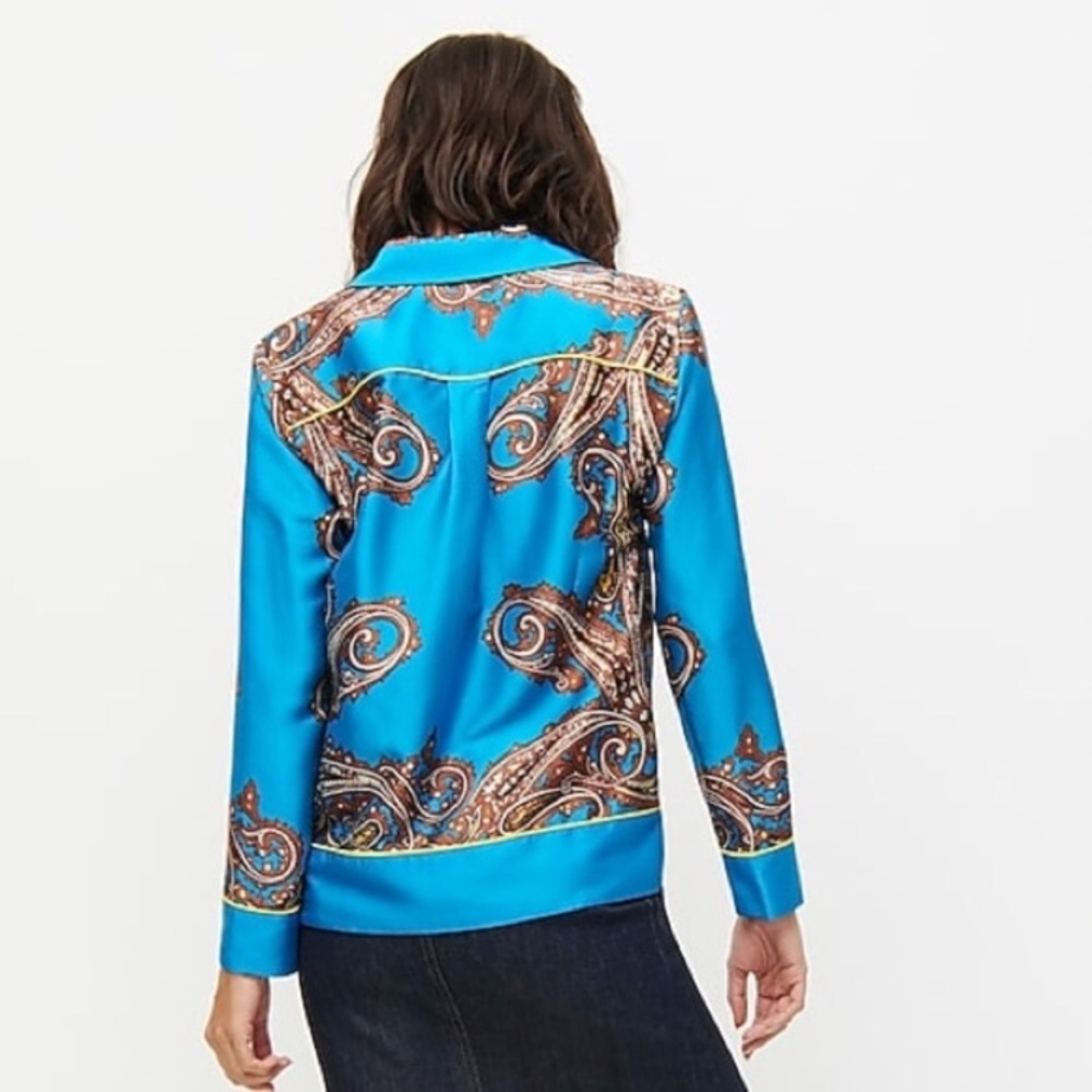 J. Crew Top with deep lapel and button front - Picture 2 of 9